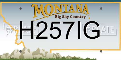 H257IG Montana License Plate
