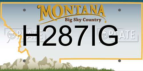 H287IG Montana License Plate
