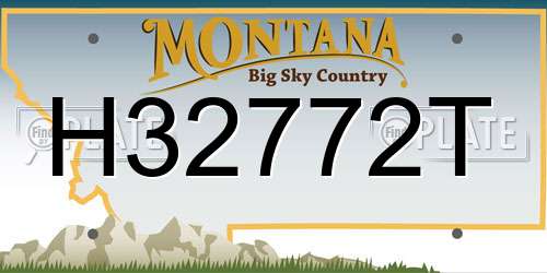 H32772T Montana License Plate