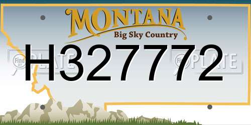 H327772 Montana License Plate