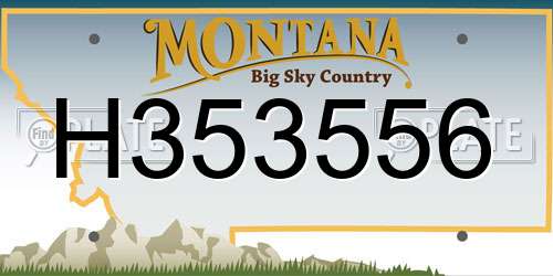 H353556 Montana License Plate
