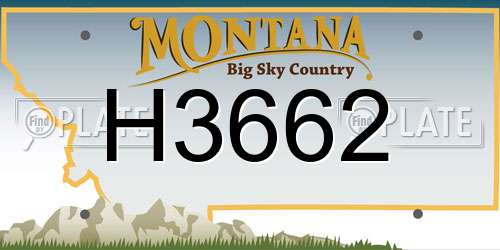 H3662 Montana License Plate