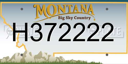 H372222 Montana License Plate