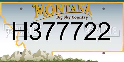 H377722 Montana License Plate