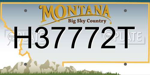 H37772T Montana License Plate