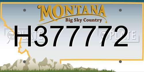 H377772 Montana License Plate