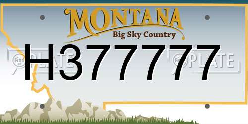 H377777 Montana License Plate