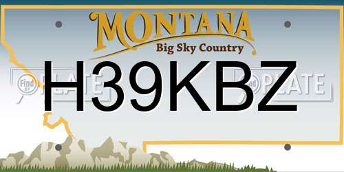 H39KBZ Montana License Plate