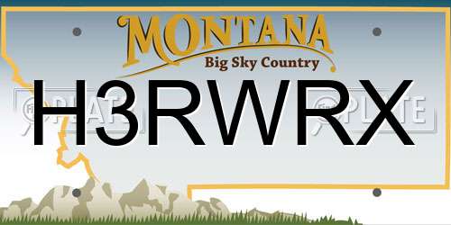 H3RWRX Montana License Plate