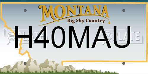 H40MAU Montana License Plate