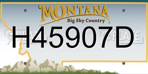 H45907D Montana License Plate