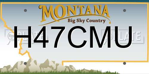H47CMU Montana License Plate