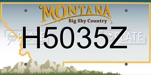 H5035Z Montana License Plate