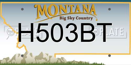 H503BT Montana License Plate