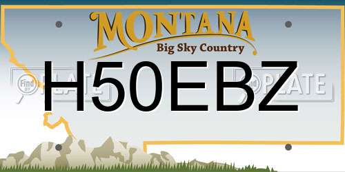 H50EBZ Montana License Plate