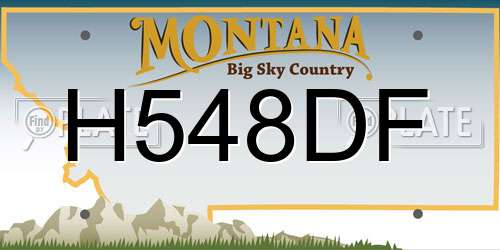 H548DF Montana License Plate