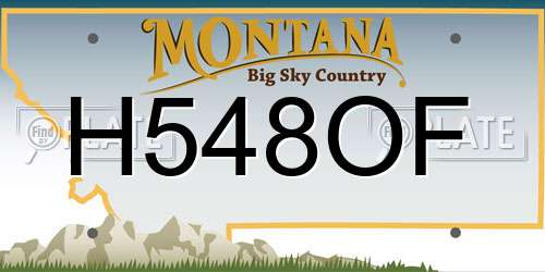 H548OF Montana License Plate