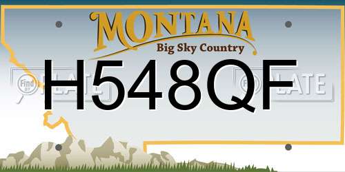 H548QF Montana License Plate