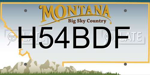 H54BDF Montana License Plate