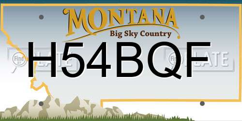H54BQF Montana License Plate
