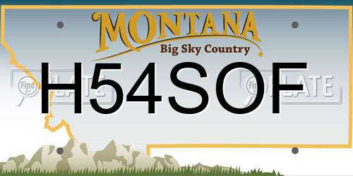 H54SOF Montana License Plate