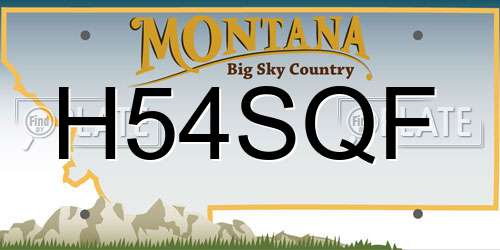 H54SQF Montana License Plate