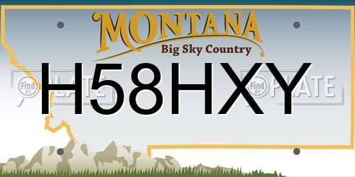 H58HXY Montana License Plate