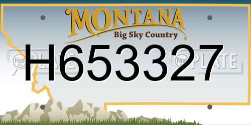H653327 Montana License Plate