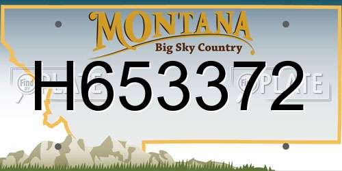 H653372 Montana License Plate