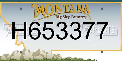 H653377 Montana License Plate
