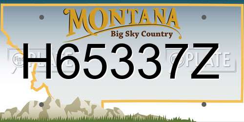 H65337Z Montana License Plate