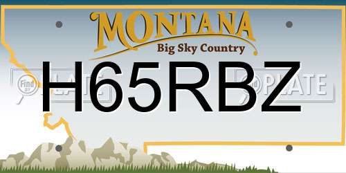 H65RBZ Montana License Plate