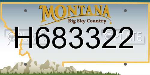 H683322 Montana License Plate