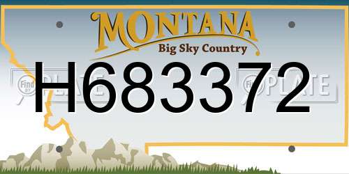 H683372 Montana License Plate