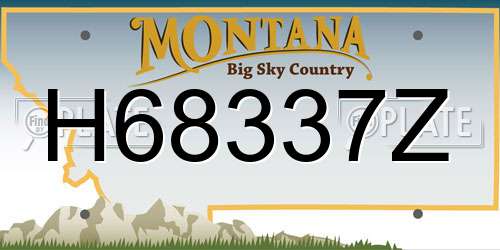 H68337Z Montana License Plate