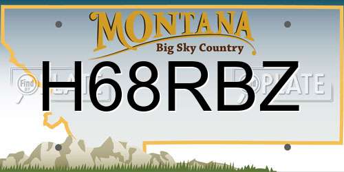 H68RBZ Montana License Plate