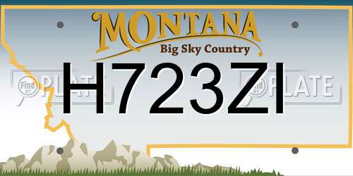 H723ZI Montana License Plate
