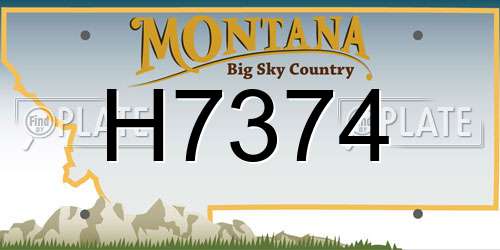 H7374 Montana License Plate