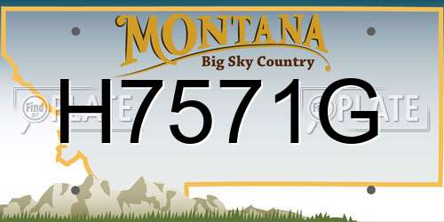 H7571G Montana License Plate