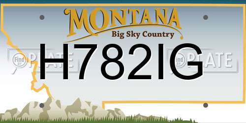 H782IG Montana License Plate