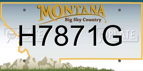 H7871G Montana License Plate