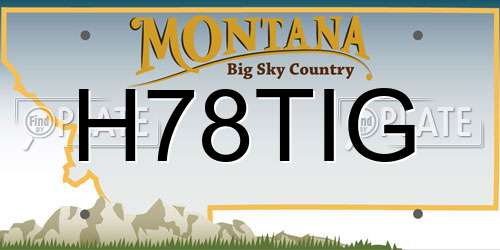 H78TIG Montana License Plate