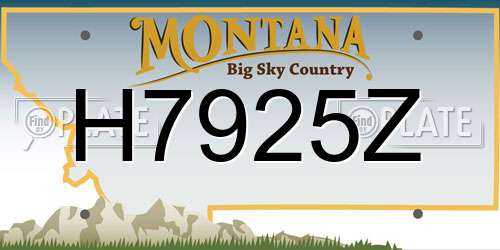 H7925Z Montana License Plate