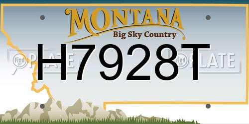 H7928T Montana License Plate