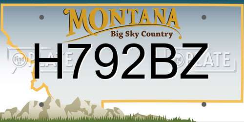 H792BZ Montana License Plate