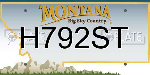 H792ST Montana License Plate