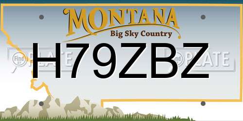 H79ZBZ Montana License Plate