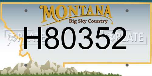 H80352 Montana License Plate