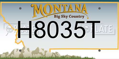 H8035T Montana License Plate