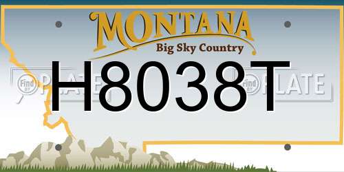H8038T Montana License Plate